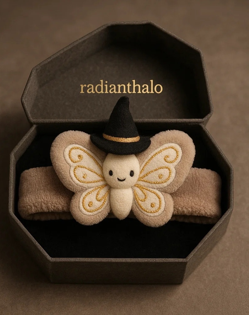 Enchanting Baby Headband Featuring a Witch Butterfly for Fall Photos