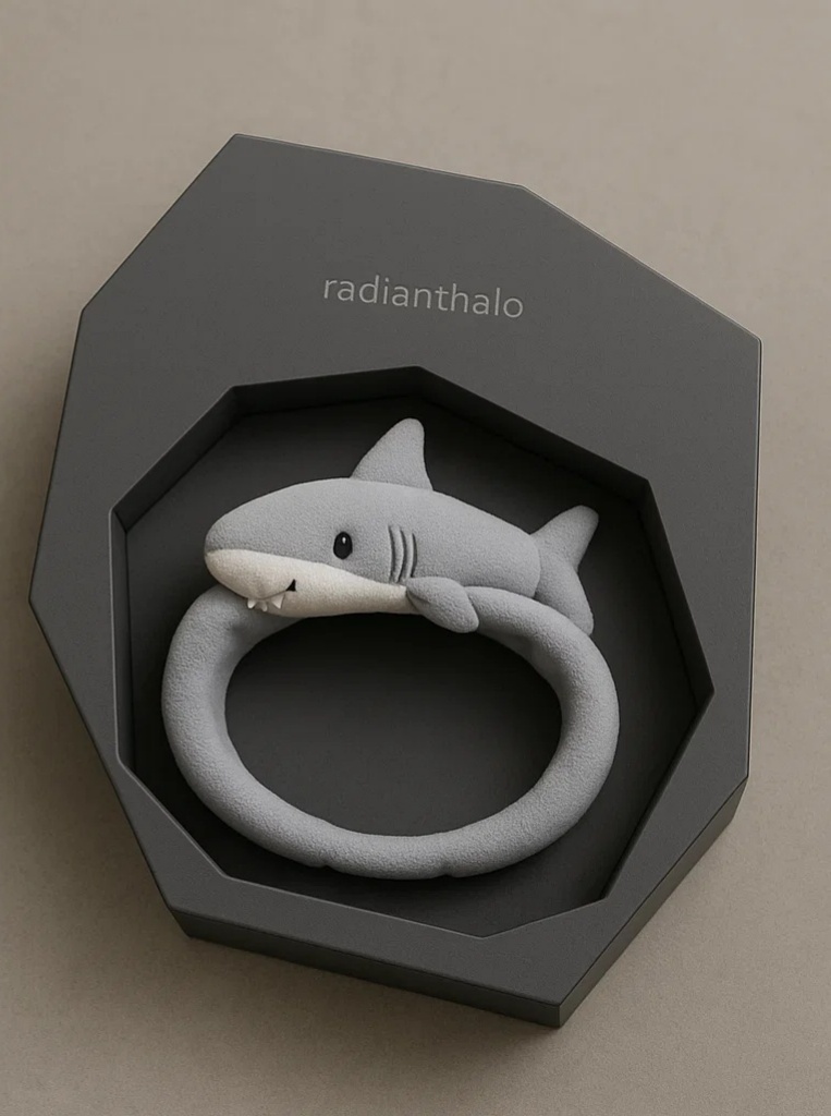 Grey Shark Baby Headband with Soft and Comfortable Design
