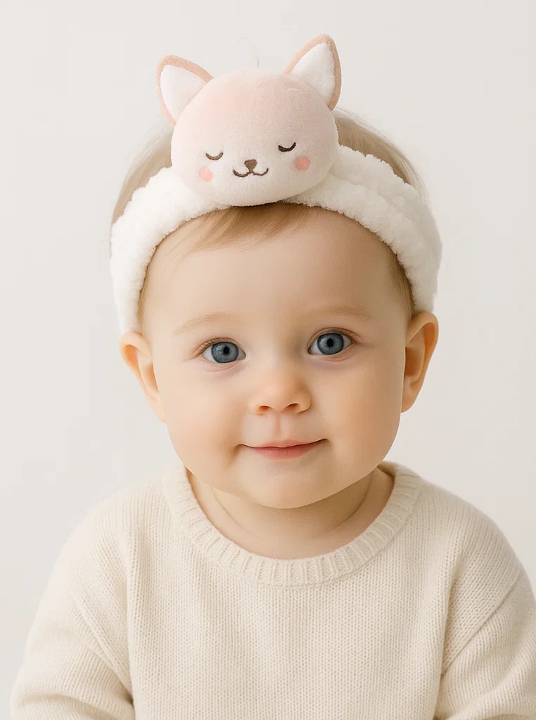 Cute Baby Cat Headband with Removable Plush for Comfortable Fit