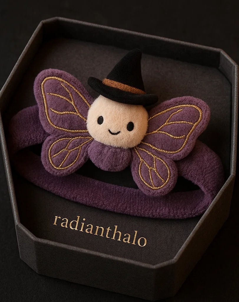 Soft and Cozy Baby Headband with Cute Purple Butterfly for Fall