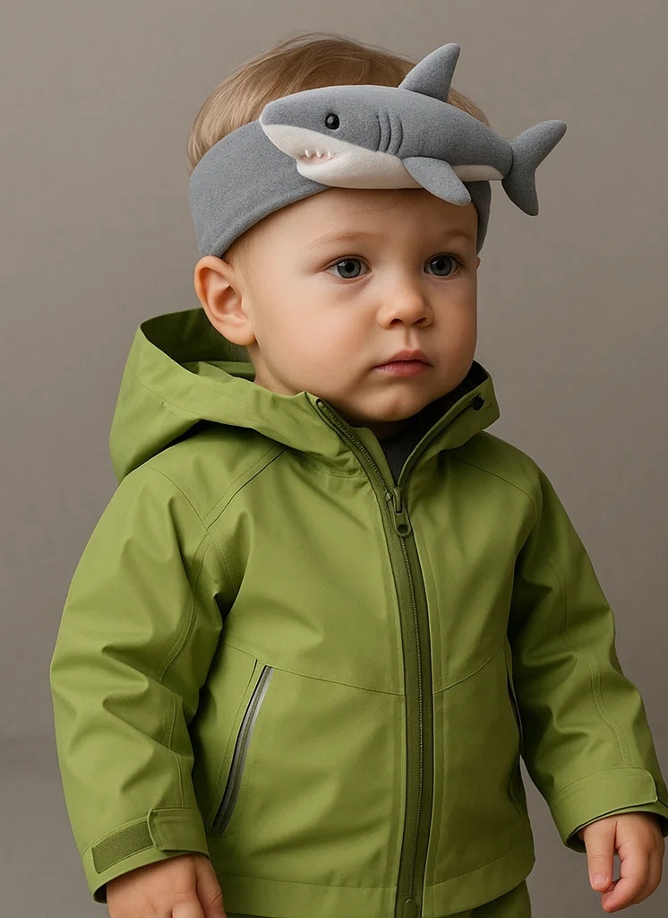 Grey Shark Baby Headband for Daily Fun and Comfort