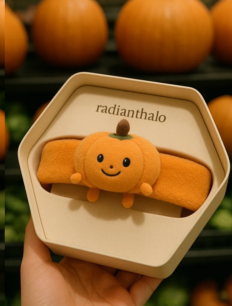 Soft and Comfortable Pumpkin-Themed Baby Headband for Photoshoots