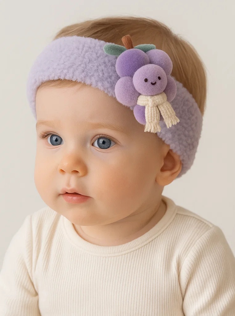 Soft Purple Grape Headband for Infants, Ideal for Photo Shoots
