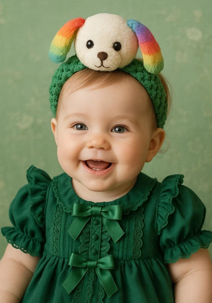 Rainbow Dog-Themed Baby Headband