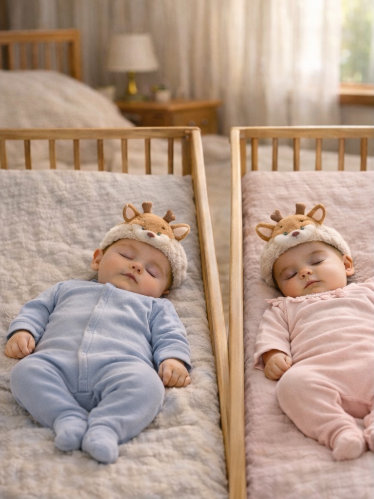 Cute Reindeer Plush Baby Headband – Soft Stretch Newborn Holiday Photo Prop