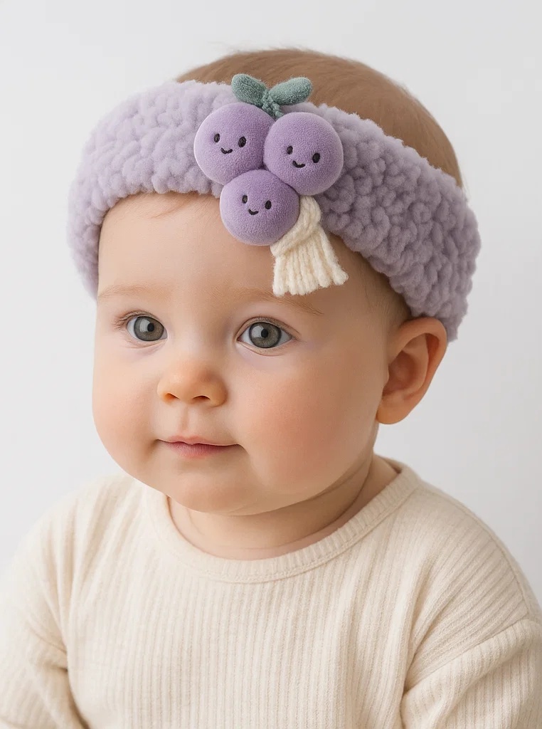 Plush Cartoon Grape Baby Headband, Perfect for Baby Photography
