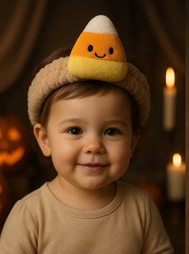 Adorável faixa de cabeça de abóbora para bebê - Acessório fofo para fotos de Halloween