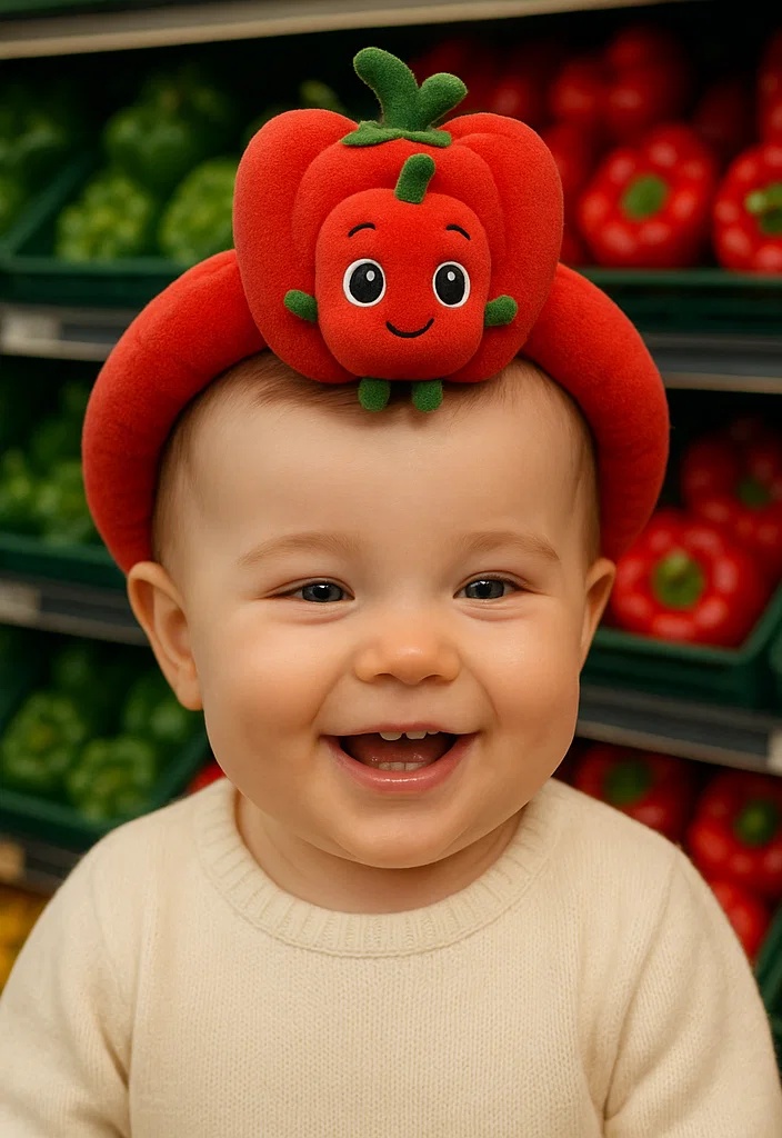 Vibrant Chili Pepper Baby Headband – A Fun and Comfortable Accessory for Babies