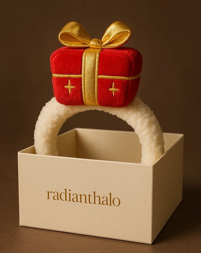 Red Bow Present Baby Headband – Soft, Eye-Catching, and Designed for Holiday Retail