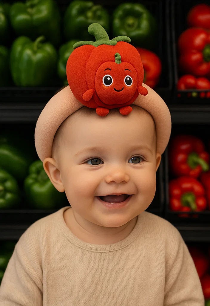 Fun Chili-Themed Baby Headband – Soft and Comfortable for Babies