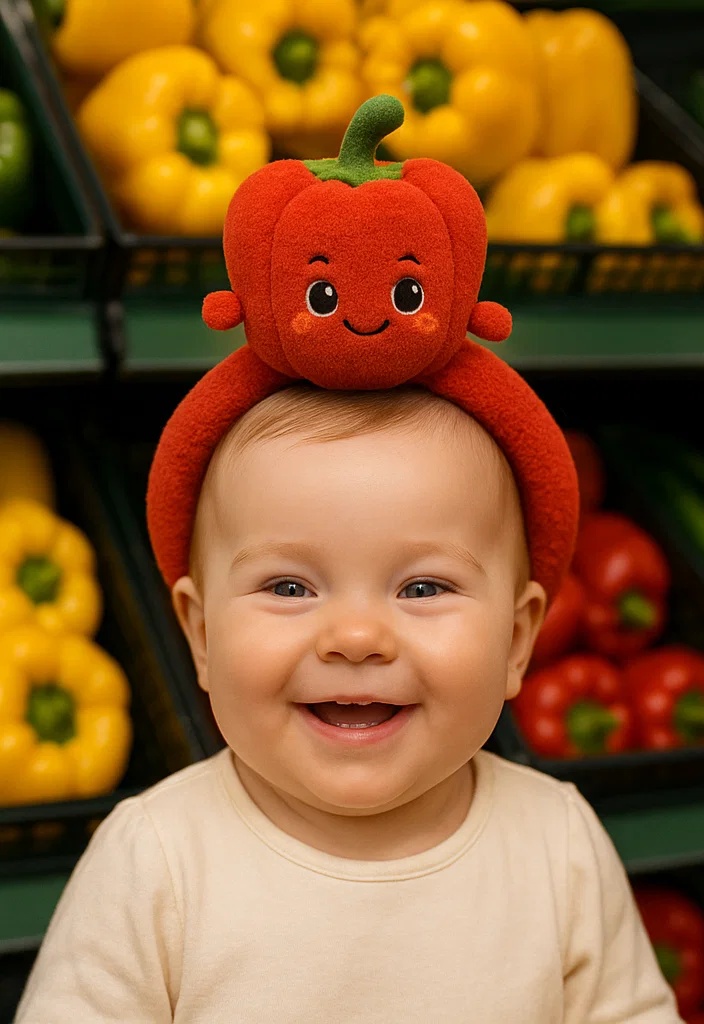 Chili Design Baby Headband – Perfect for Baby Photoshoots and Comfortable Wear
