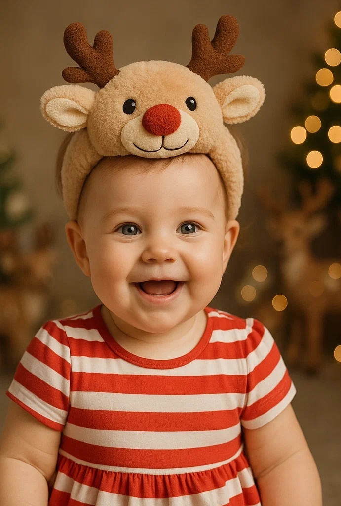 Plush Antler Baby Headband – Holiday-Ready Design for Retailers & Gift Sets