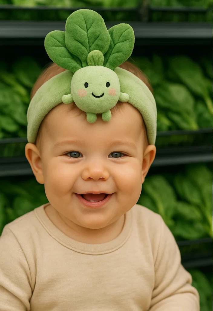Cute Spinach Baby Headband – Perfect for Baby Photoshoots