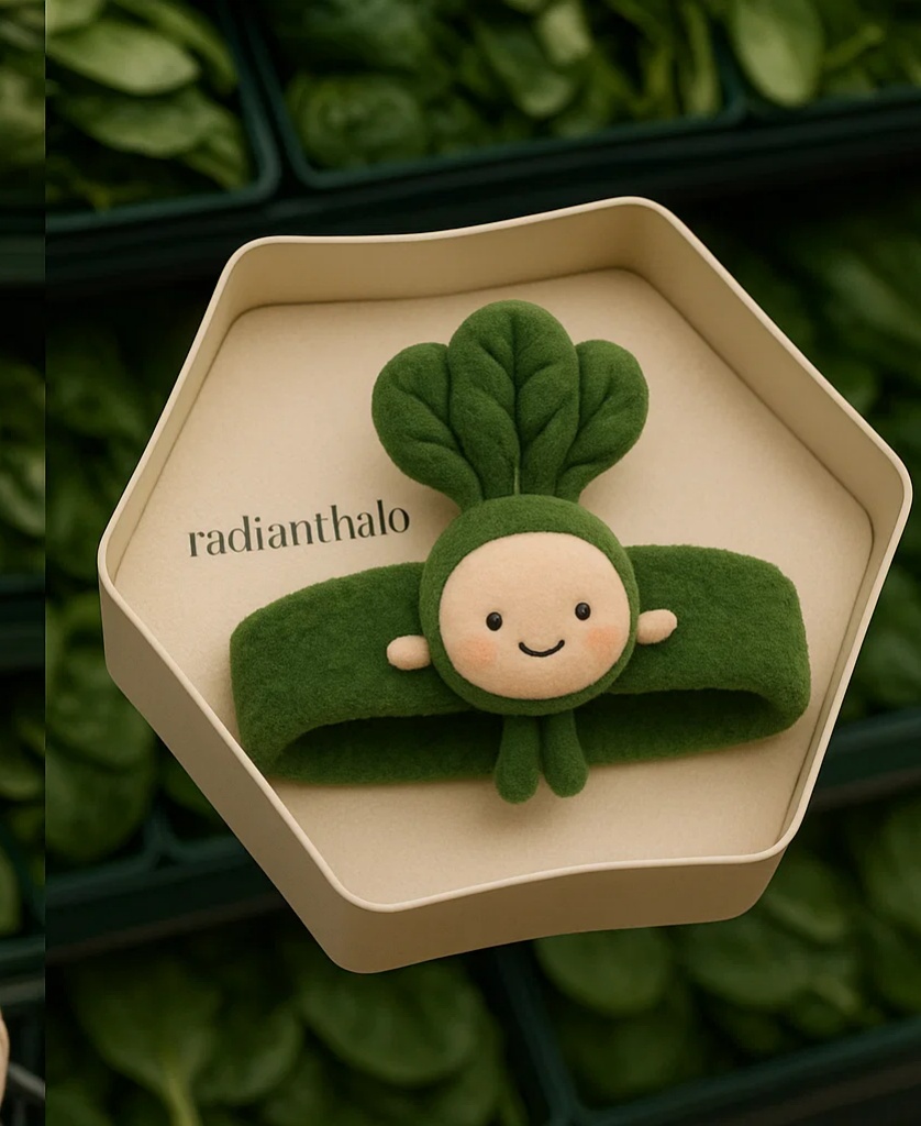Baby Headband with Plush Spinach Doll for Adorable Photos