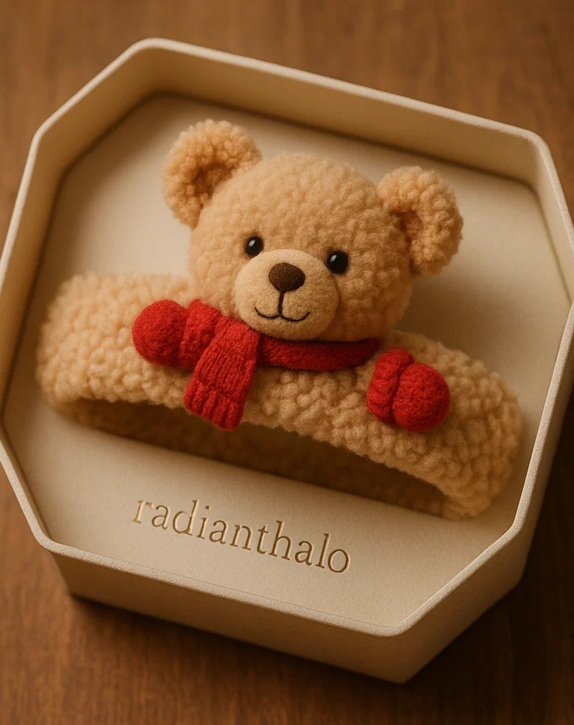 Plush Bear Baby Hairband – Soft and Cozy, Perfect for Winter Baby Gift Sets