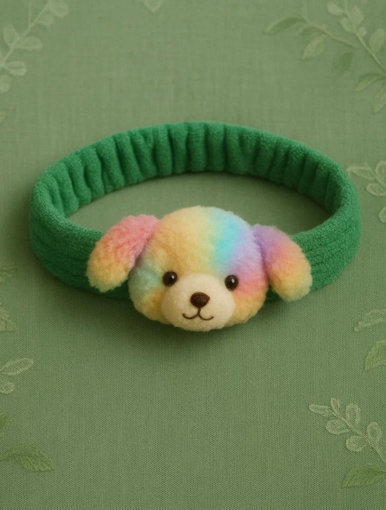 Rainbow Dog-Themed Baby Headband (Pastel)