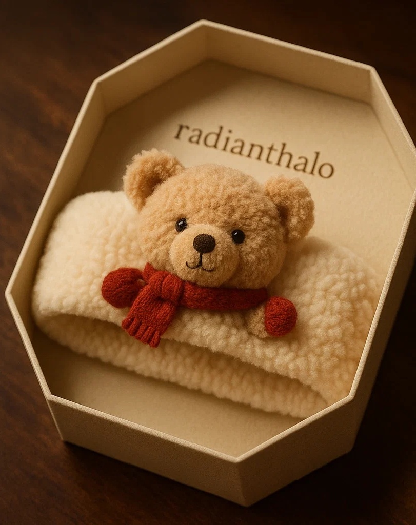 Plush Bear Baby Hairband – Soft and Cozy, Perfect for Winter Baby Gift Sets