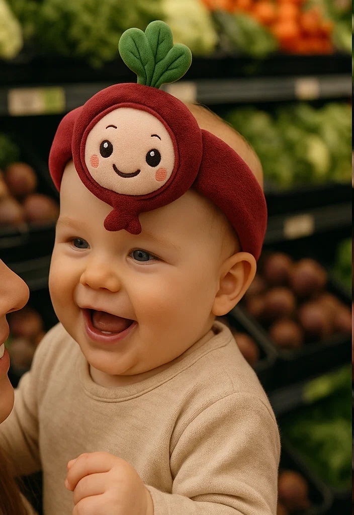 Plush Beetroot Doll Baby Headband for Colorful Baby Photos