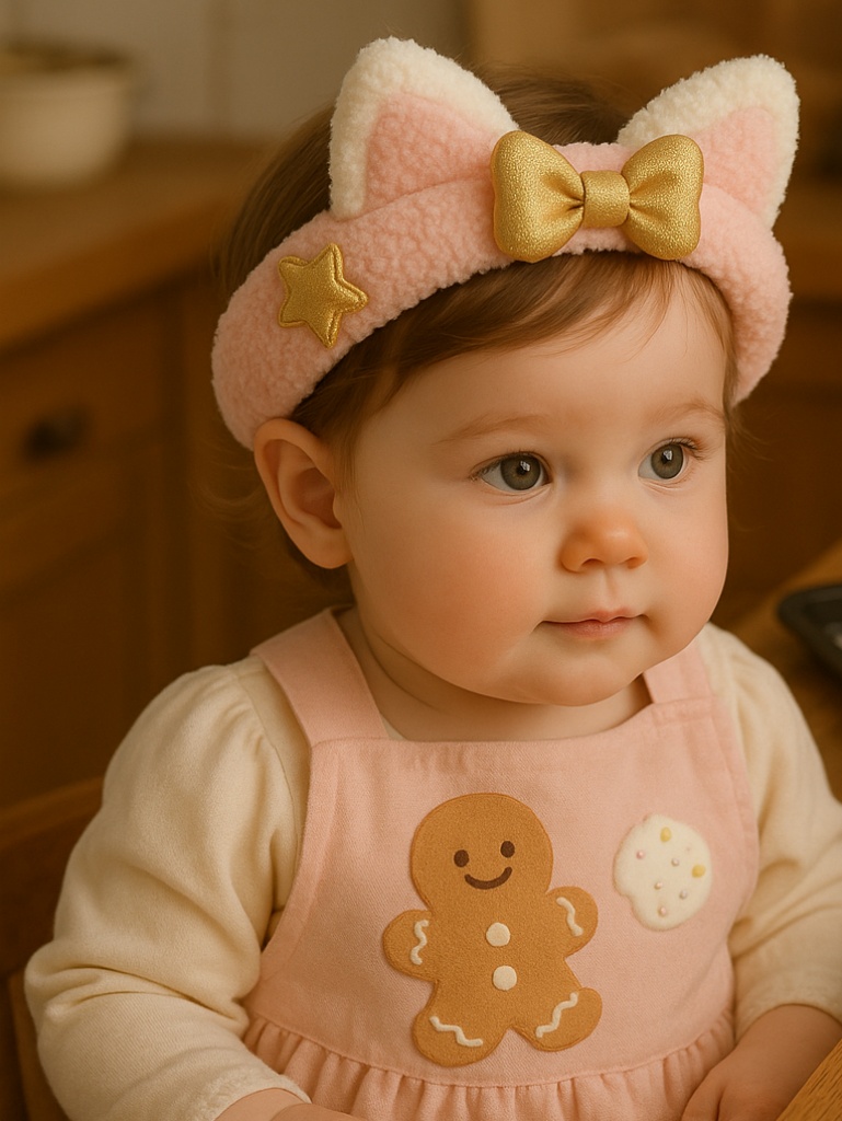 Gingerbread Baby Headband: Cute Holiday-Inspired Accessory for Photos