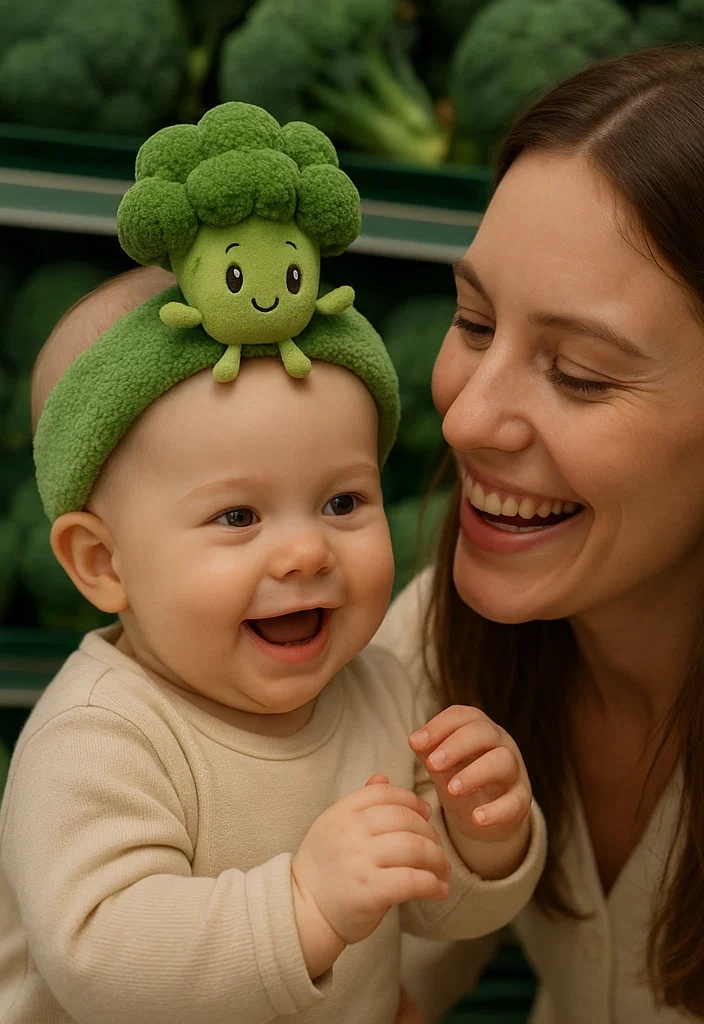 Plush Broccoli Baby Headband for Adorable Baby Photos