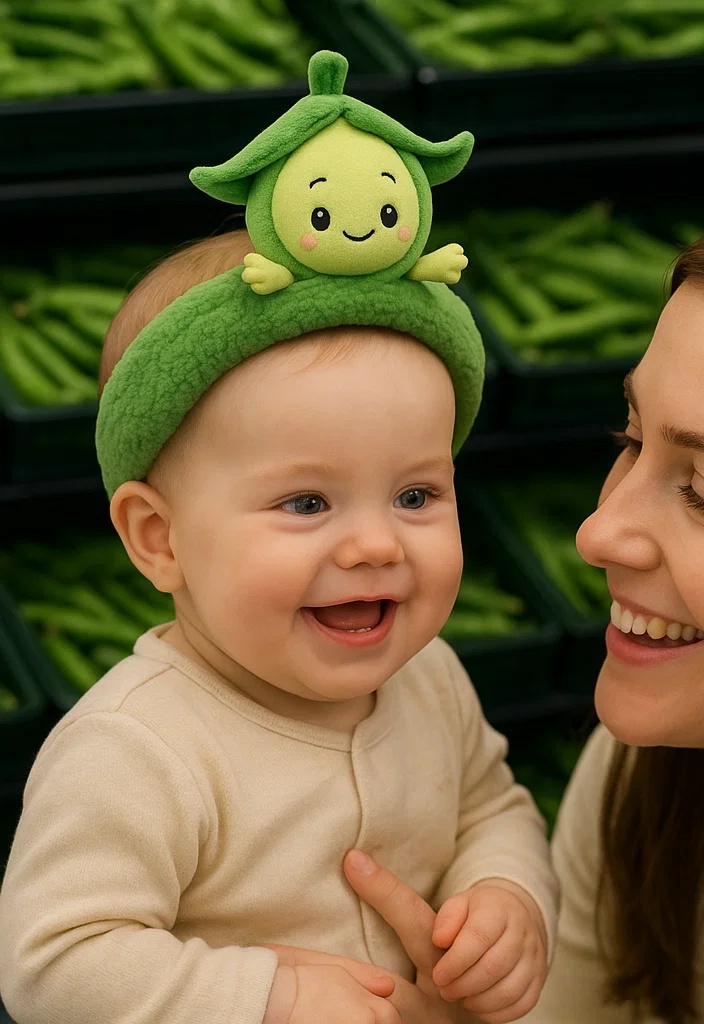 Playful Baby Headband with Broccoli Plush Doll for Perfect Photos