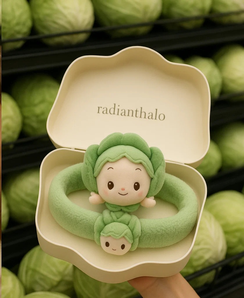 Plush Cabbage Doll Baby Headband for Photoshoots and Gifting