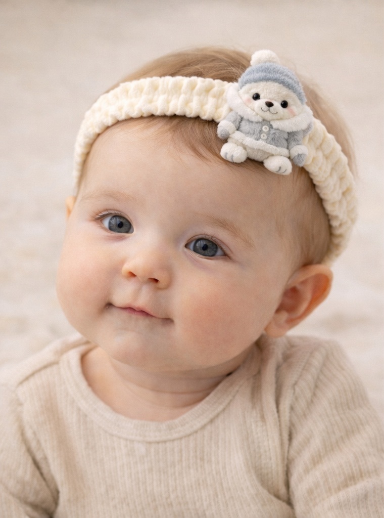 Ski Bunny Baby Headband with Winter Goggles Design