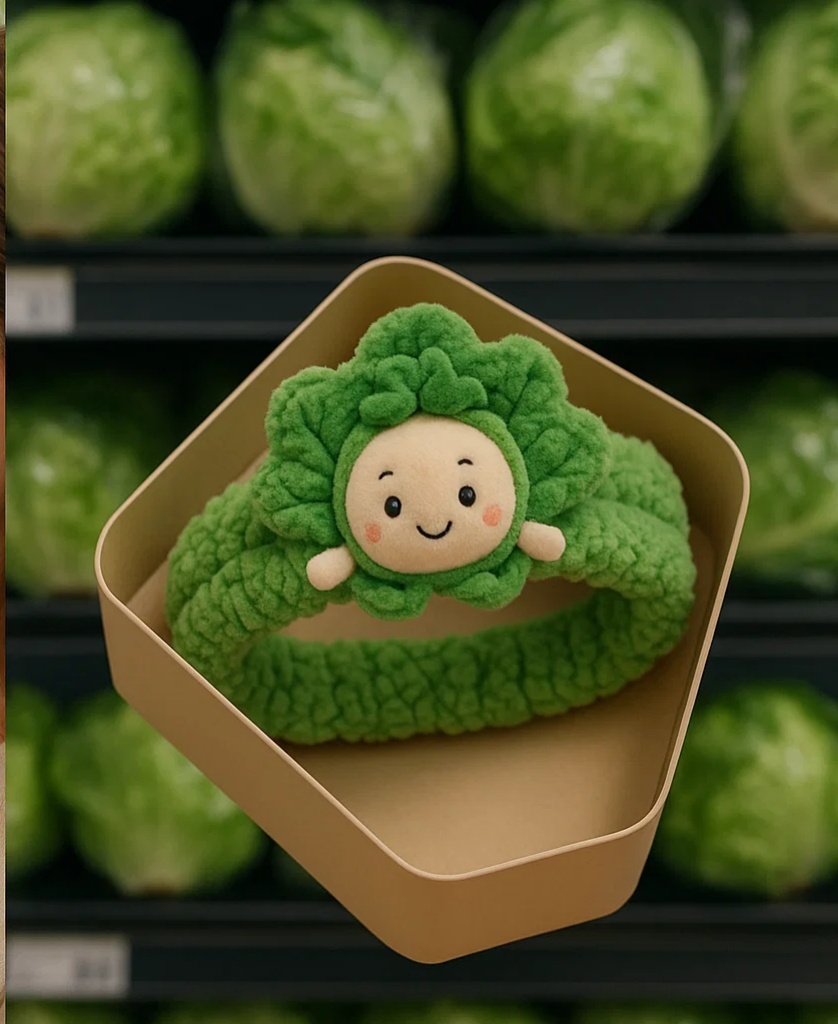 Baby Headband with Plush Lettuce Doll for Trendy Baby Photography