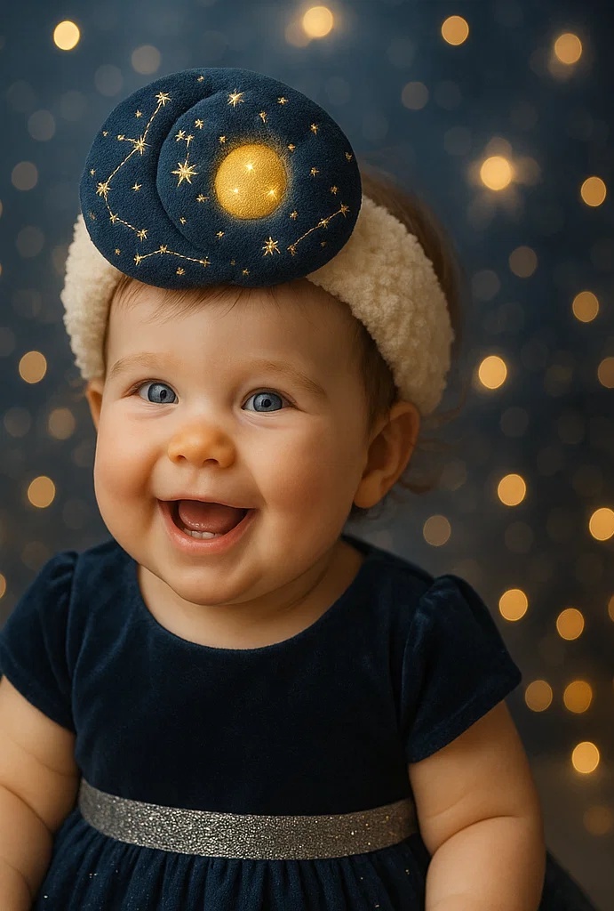 Glowing Stars Baby Headband – Starry Pattern with Light for Holiday Events & Gifts