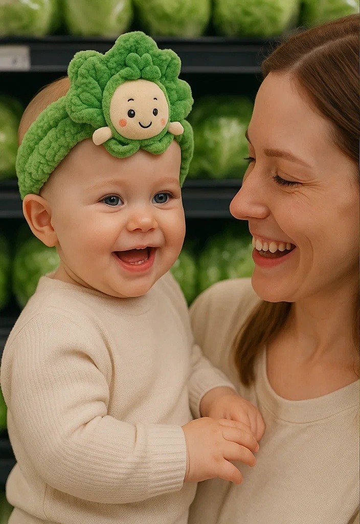 Baby Headband with Plush Lettuce Doll for Trendy Baby Photography