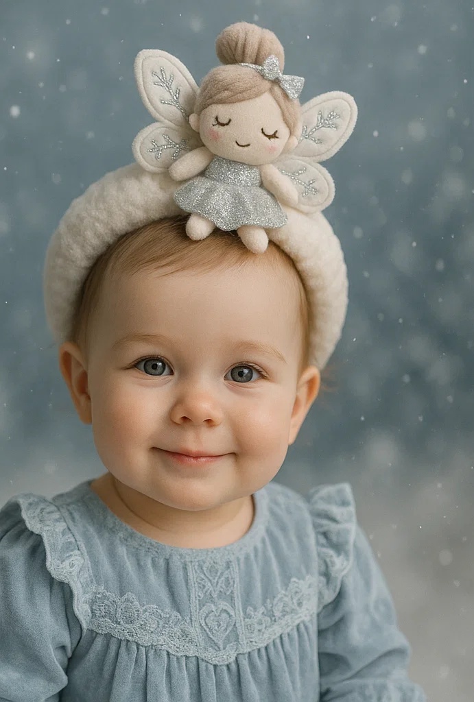 Fairy Baby Headband with Sparkling Wings – Magical Accessory for Holiday Baby Photoshoots