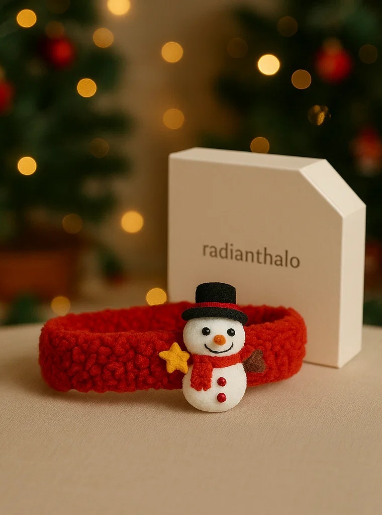Bandeau bébé hiver avec bonhomme de neige et ourson – Accessoire mignon pour Noël