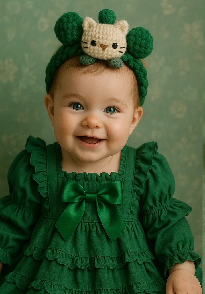 Cat Ears-Themed Baby Headband (Green)