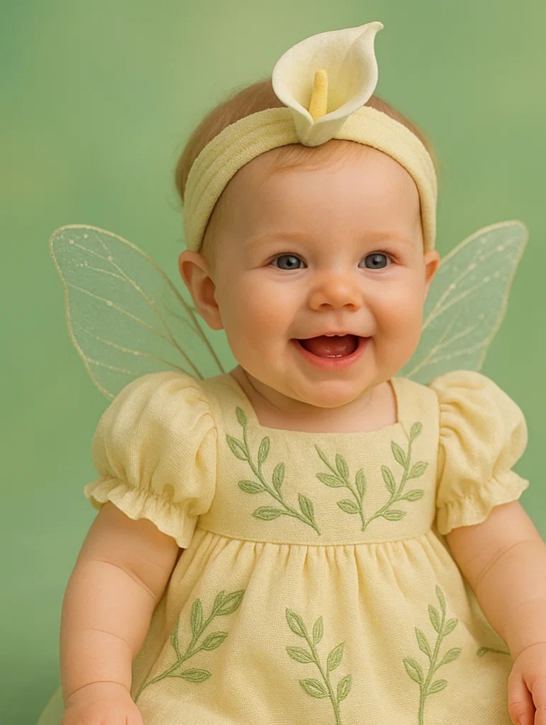 Angel Lily Flower Baby Headband – Adjustable and Gentle Fairy Accessory