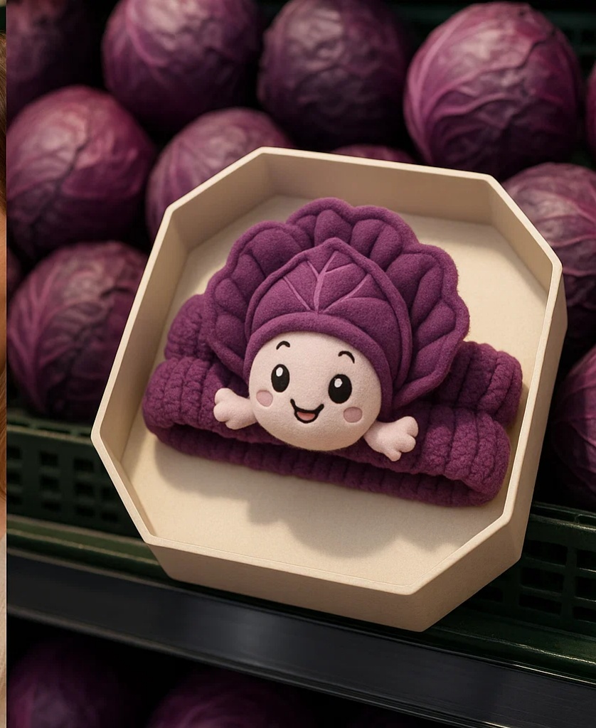 Soft and Cute Purple Cabbage Doll Baby Headband for Baby Photography