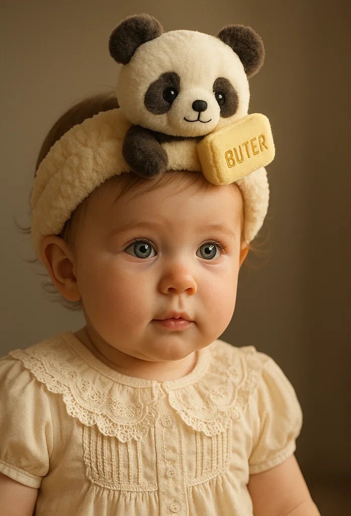 Soft Baby Headband with Panda Design for Adorable Photos