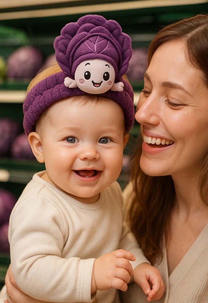 Soft and Cute Purple Cabbage Doll Baby Headband for Baby Photography
