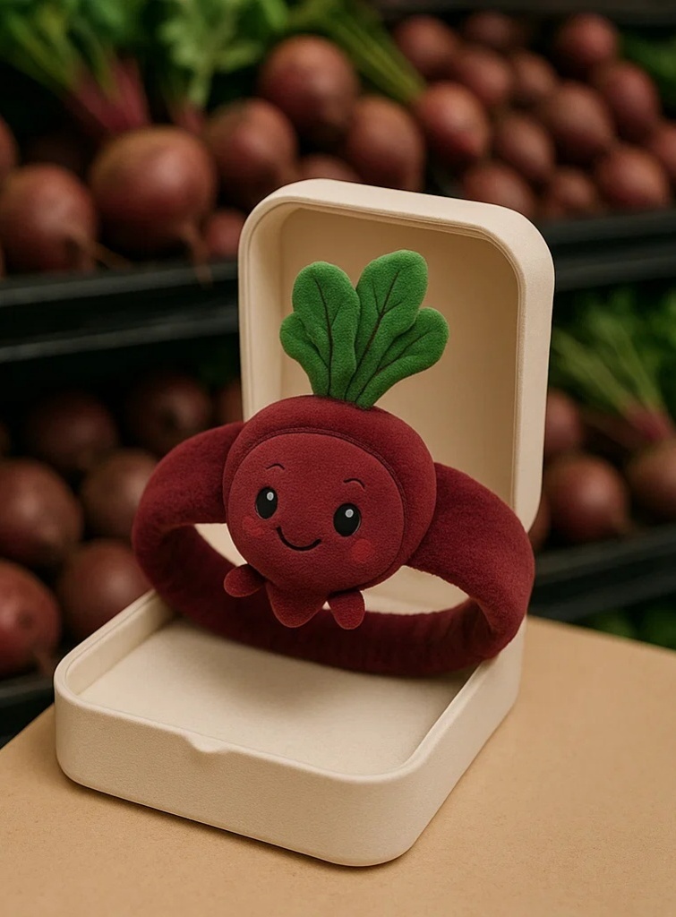 Plush Beetroot Doll Baby Headband for Fun Baby Photoshoots