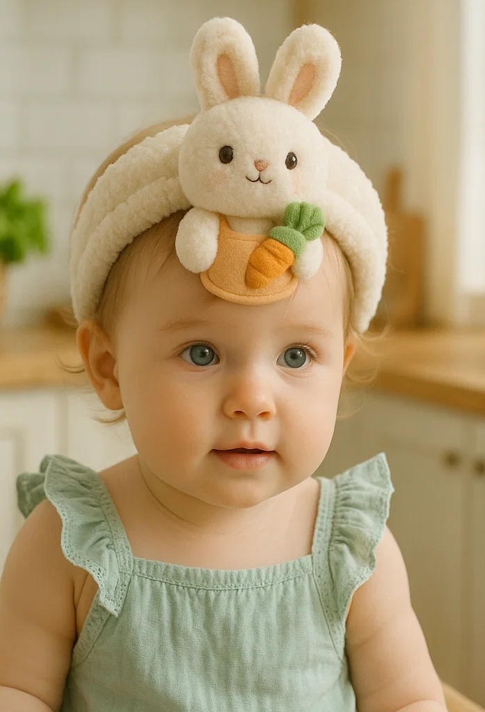 Cute Bunny Headband with Carrot Detail for Babies
