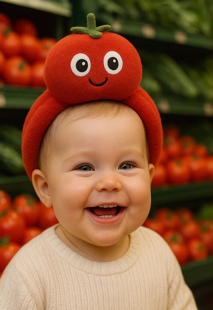 Soft Red Tomato Baby Headband for Adorable Photoshoots and Gifts