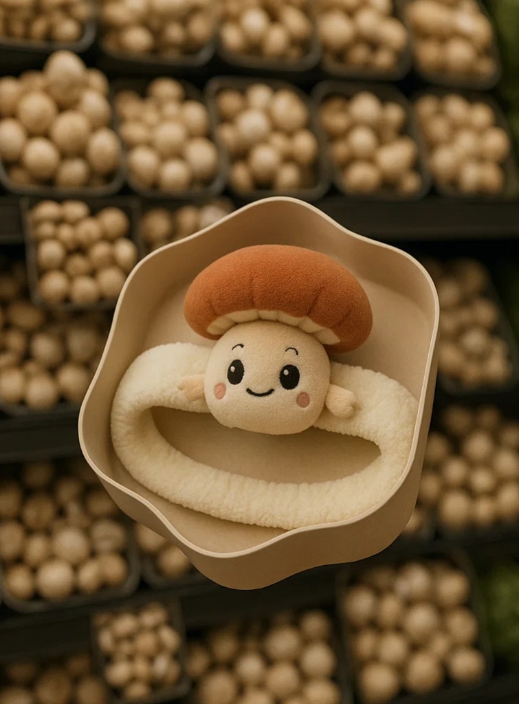 Mushroom Baby Headband with Plush Toy for Fun Baby Photoshoots