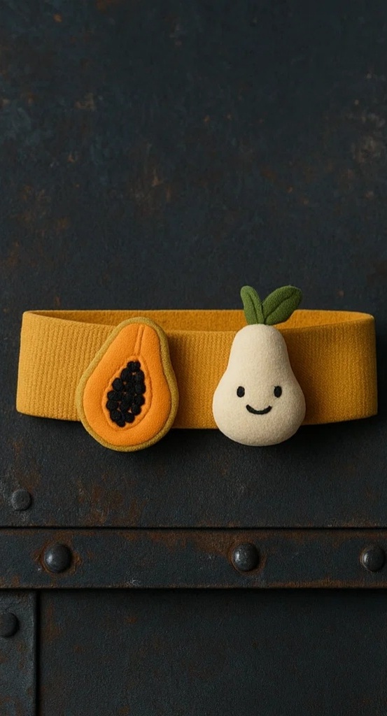 Fruit-Inspired Baby Headband with Pear and Papaya Accents