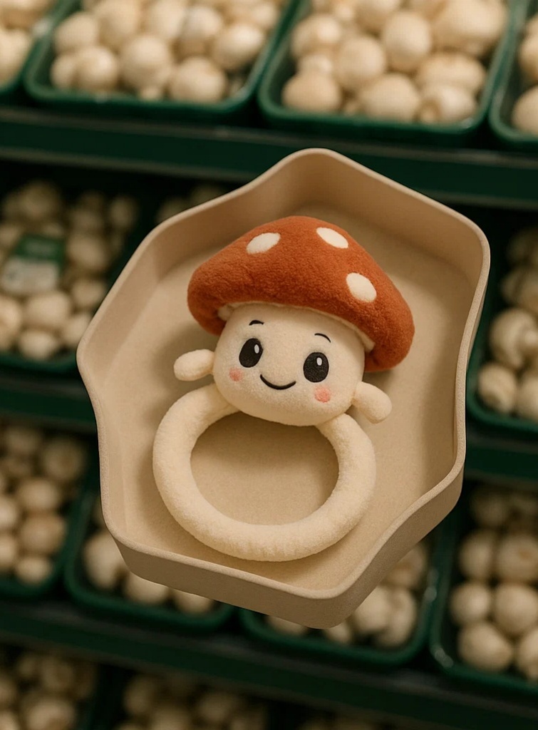 Mushroom Baby Headband with Soft Plush Toy for Fun Baby Photoshoots
