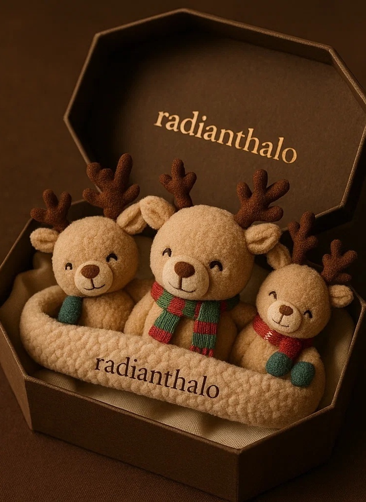 Reindeer Baby Headband with Seasonal Accessories – Perfect for Holiday Photoshoots