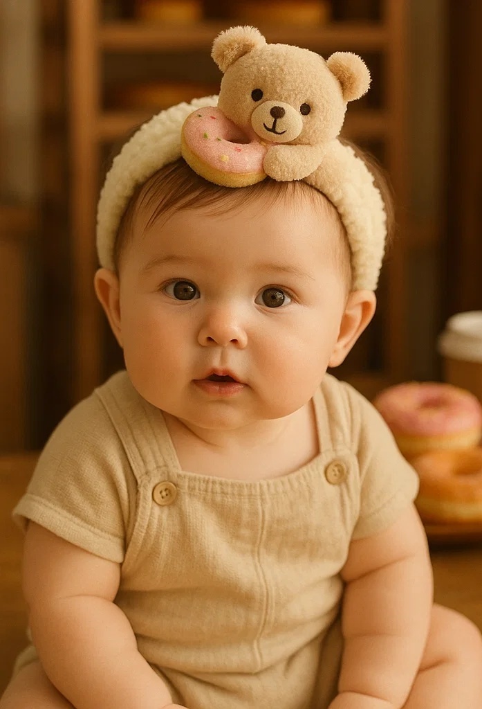 Sweet Donut-Decorated Bear Baby Headband - Perfect Baby Gift Idea