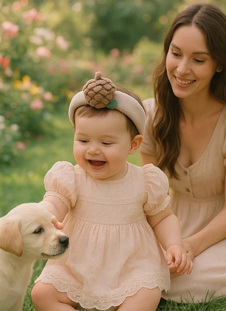 Pinecone-Themed Baby Headband for Nature Lovers