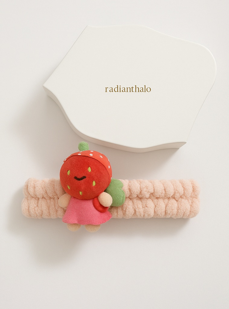 Bandeau en peluche douce pour bébé avec jouet amovible