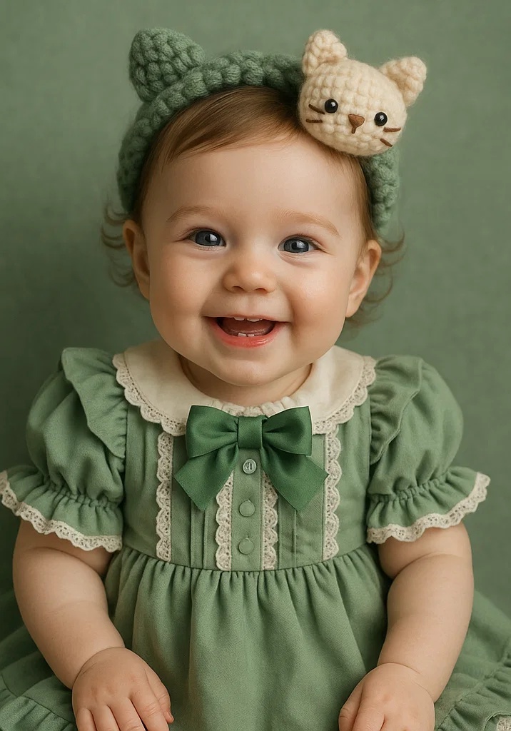 Cat Ears-Themed Baby Headband (Light Green)