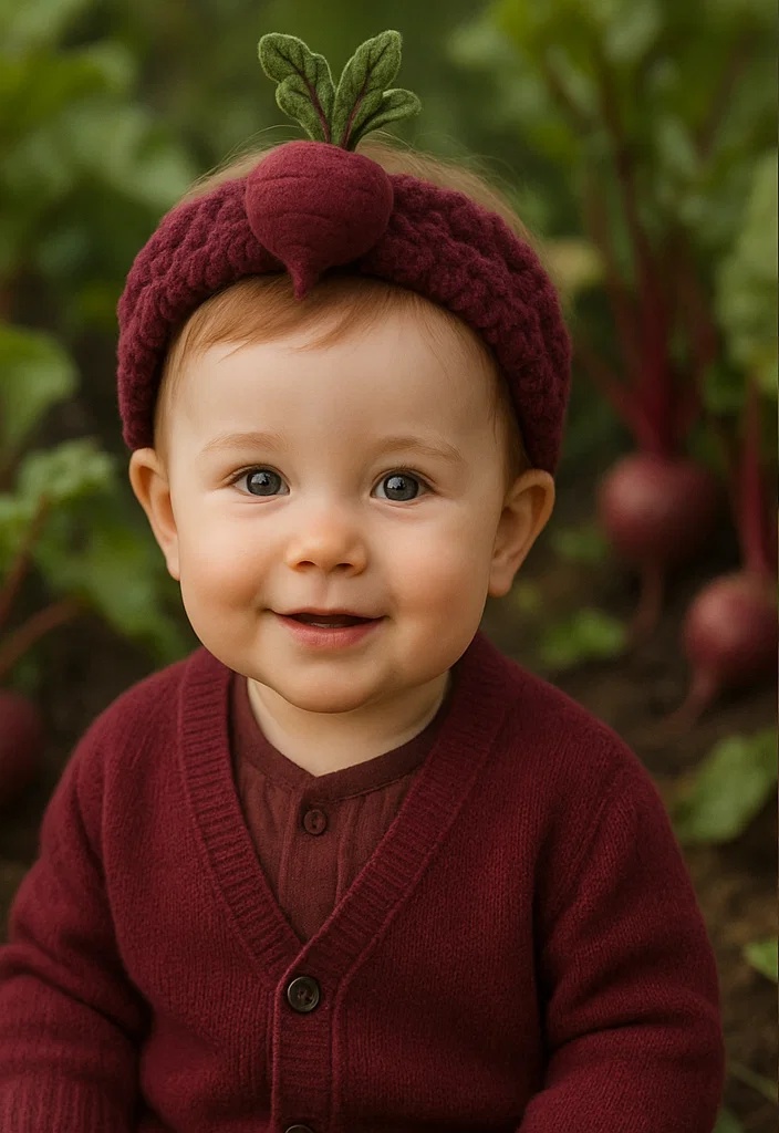 Cute Baby Headbands with 3D Beetroot Design for Creative Promotions