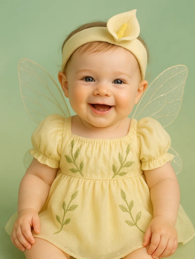 Fairy Calla Lily Headband for Babies – Soft Adjustable Newborn Hairband
